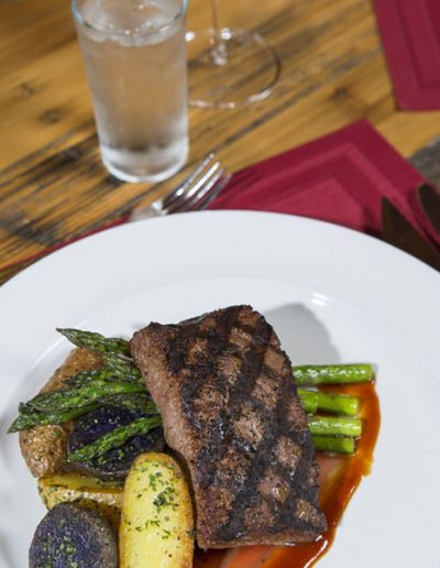 Plated Steak, Potatoes, Asparagus Dinner - Lazy L&B Dude Ranch Wyoming