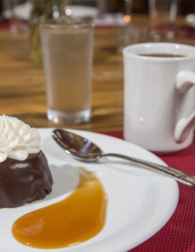 Decadent chocolate dessert with butterscotch - Lazy L&B Dude Ranch Wyoming