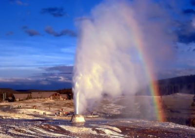 Rainbow over the Geyser in Yellowstone National Park, Wyoming